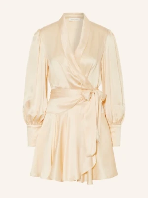 Zimmermann Sukienka Kopertowa Z Jedwabiu beige