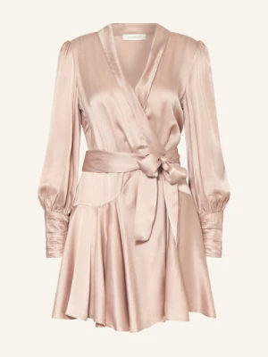 Zimmermann Sukienka Kopertowa Z Jedwabiu rosa