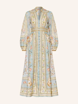 Zimmermann Sukienka Lniana Roselight Plunge blau