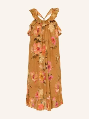 Zimmermann Sukienka Mahon Z Falbanami beige
