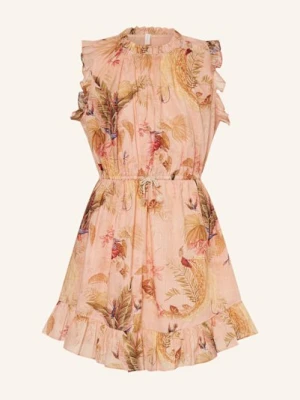 Zimmermann Sukienka Z Falbankami rosa