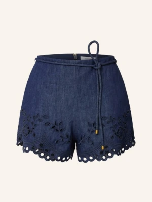 Zimmermann Szorty Jeansowe Mahon Z Ażurową Koronką blau