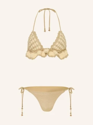 Zimmermann Trójkątne Bikini Wanderlust Z Błyszczącą Nicią gold