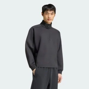 ZIMOWA BLUZA Z KRÓTKIM SUWAKIEM SOFT LUX Adidas czarny