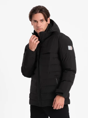 Zimowa kurtka męska z odpinanym kapturem - czarna V3 OM-JAHP-0150
 -                                    XL