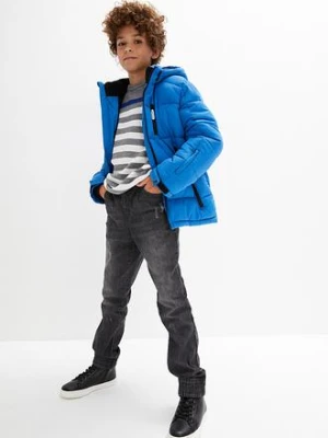 Zimowa kurtka pikowana z kapturem, na ciepłej podszewce bonprix