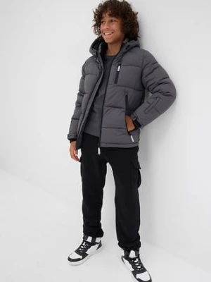 Zimowa kurtka pikowana z kapturem, na ciepłej podszewce bonprix