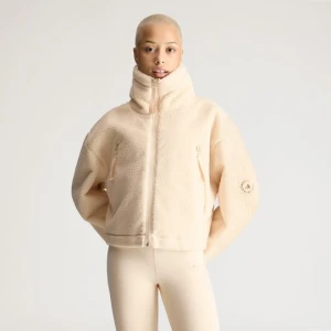 Zimowa polarowa bluza dresowa z kapturem i suwakiem na całej długości adidas by Stella McCartney Crystal Sand