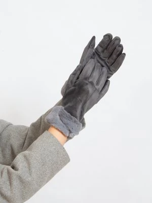 Zimowe ciepłe rękawiczki damskie szare Shelvt