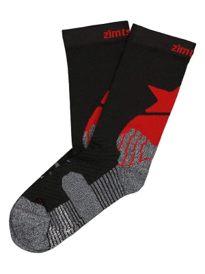 Zimtstern Skarpety sportowe "Techsockz MTB Performance" w kolorze czarno-szaro-czerwonym rozmiar: 36-39
