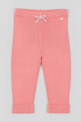 zippy legginsy niemowlęce kolor różowy gładkie