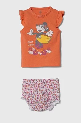 zippy piżama bawełniana niemowlęca kolor pomarańczowy z nadrukiem