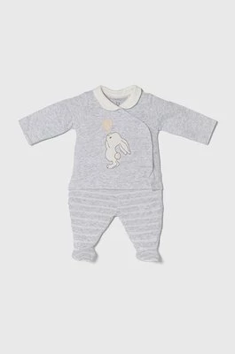 zippy piżama niemowlęca kolor szary z aplikacją