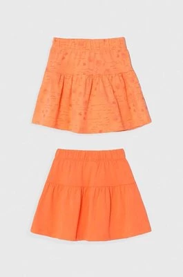 zippy spódnica bawełniana dziecięca 2-pack kolor pomarańczowy mini rozkloszowana