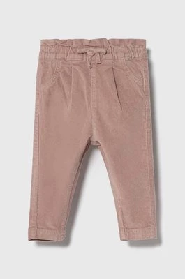 zippy spodnie niemowlęce kolor różowy gładkie