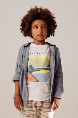 zippy t-shirt bawełniany dziecięcy kolor beżowy z nadrukiem