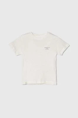 zippy t-shirt bawełniany dziecięcy kolor biały gładki