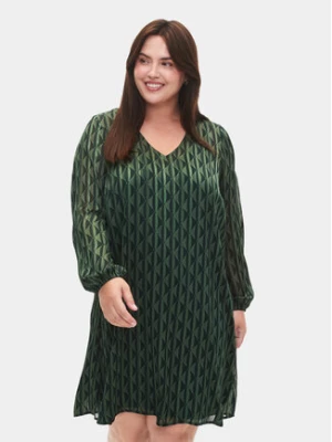 Zizzi Sukienka codzienna M02356B Zielony Regular Fit