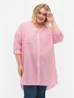 Zizzi Sukienka koszulowa CA02353B Czerwony Loose Fit