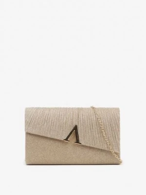 Złota Asymetryczna Torebka Kopertówka na Łańcuszku z Aplikacją Giattalia caely