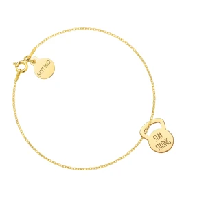 Złota bransoletka kettlebell STAY STRONG SOTHO