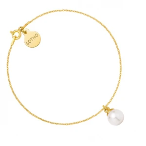 Złota bransoletka z białą perłą SWAROVSKI® CRYSTAL SOTHO