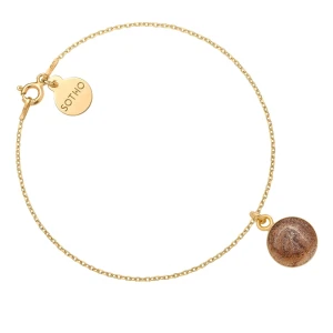 Złota bransoletka z brązową żywicą SOTHO