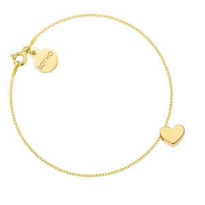 Złota bransoletka z delikatnym serduszkiem SOTHO