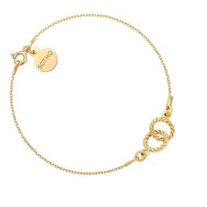 Złota bransoletka z dwoma kółeczkami SOTHO