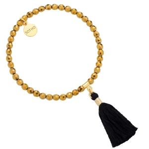 Złota bransoletka z fasetowanego hematytu z chwostem SOTHO