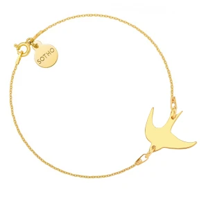 Złota bransoletka z jaskółką SOTHO