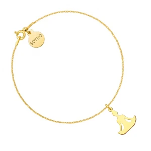 Złota bransoletka z joginką w pozycji kwiatu lotosu SOTHO