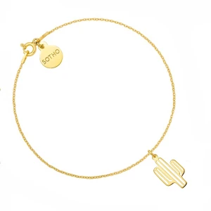 Złota bransoletka z kaktusem SOTHO