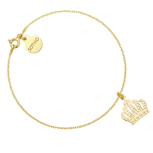 Złota bransoletka z koroną SOTHO