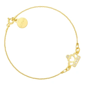 Złota bransoletka z koroną wysadzaną kryształami SWAROVSKI® CRYSTAL SOTHO