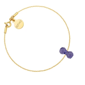 Złota bransoletka z kryształowym ciężarkiem SWAROVSKI® CRYSTAL SOTHO