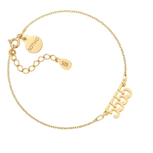 Złota bransoletka z liczbami anielskimi : liczby anielskie 4 - 8888 SOTHO