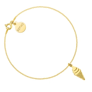 Złota bransoletka z lodowym rożkiem SOTHO