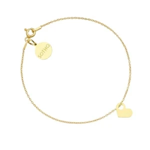 Złota bransoletka z malutkim serduszkiem SOTHO