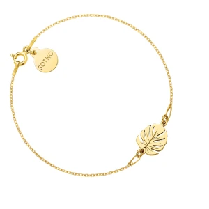 Złota bransoletka z monsterą SOTHO