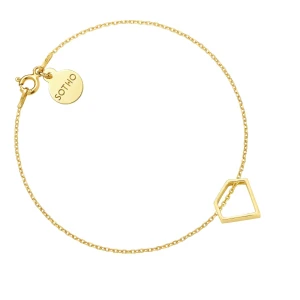 Złota bransoletka z przestrzennym diamentem SOTHO