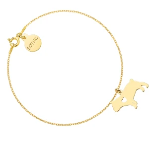 Złota bransoletka z psem rasy buldog angielski SOTHO