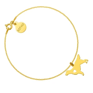 Złota bransoletka z psem rasy flat coated retriever SOTHO