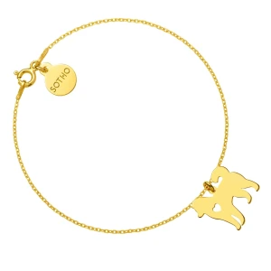 Złota bransoletka z psem rasy husky SOTHO