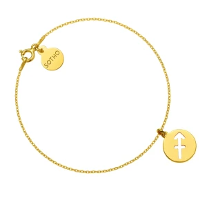 Złota bransoletka z zodiakiem Strzelca SOTHO