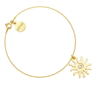 Złota bransoletka ze słońcem SOTHO