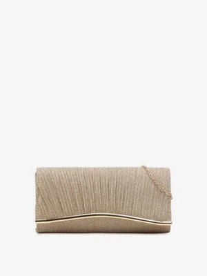 Złota Brokatowa Torebka Kopertówka z Łańcuszkiem Bobbette