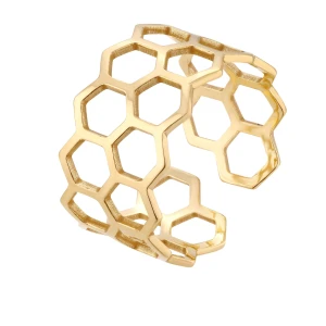 Złota gruba ażurowa obrączka SOTHO