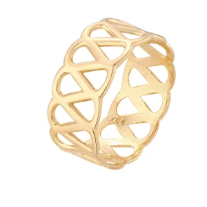Złota gruba ażurowa obrączka : pierścionki - 12 SOTHO
