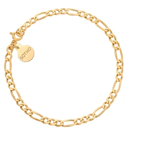 Złota łańcuchowa bransoletka : Długość - 19cm SOTHO